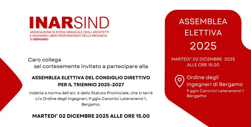 INARSIND Bg | Assemblea ELETTIVA DEL CONSIGLIO DIRETTIVO PER IL TRIENNIO 2025-2027
